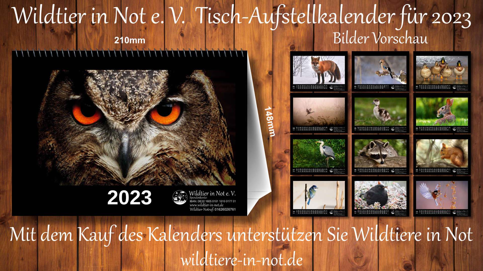 Tisch - Aufstell - Kalender 2023 | wildtier-in-not.de